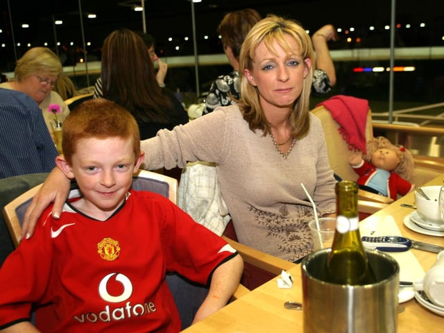 Enjoying a night out at the Lifford Greyhound Stadium in October 2004.