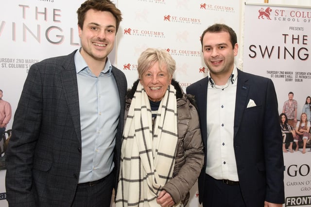 Louis Fields and Nicky Morton, founders of St.Columb’s School of Music pictured with Jeanette Warke MBE as they hosted the School’s annual Gala concert in St.Columb’s Hall headlined by  the Swingles, Picture Martin McKeown. 

