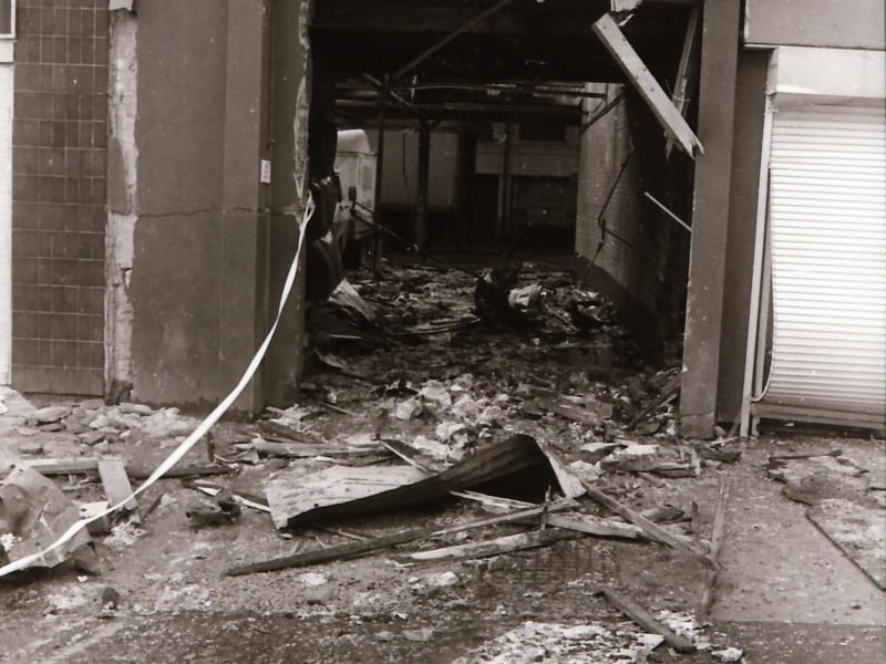 Bomb at Stevenson bakery, William Street.