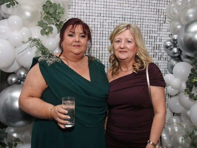 Ellen Hall and Martina Gamble (Apex) pictured at Northland’s 50th Anniversary Gala Dinner held in The Everglades Hotel. (Photo - Deirdre Heaney, nwpresspics)