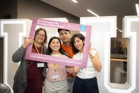 In the frame for the launch of the ‘Black Heritage in Northern Ireland: The Hidden History Project’ are North West Migrants Forum staff members Eva Kasmetli, Ei Mon Thant and Aynaz Zarif and volunteer Ahmed Al Moshgi.
