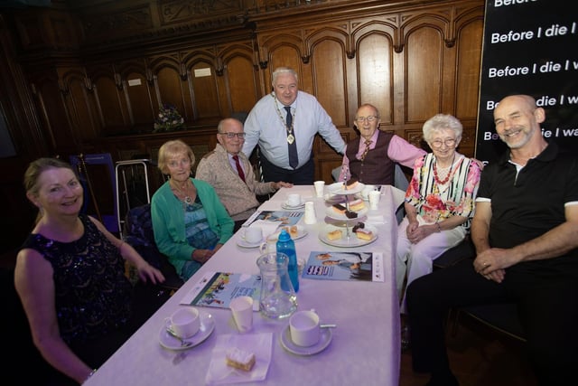 Deputy Mayor Darren Guy pictured with one of the groups at the Mayor's Tea Dance on Wednesday.
