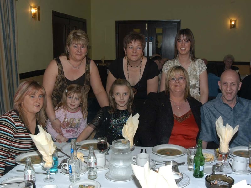 Sandra, Lisa and Chloe Johnston pictured with Sharon Litta, Avril Moore, Donna Hamilton and Jacqueline and Andy Buchanan.