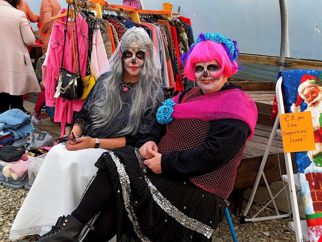 Traders pictured at their stalls at the Mullan Hope Centre’s Spooky Halloween Markets, in Moville, on Sunday evening last. Photo: George Sweeney. DER2244GS – 060
