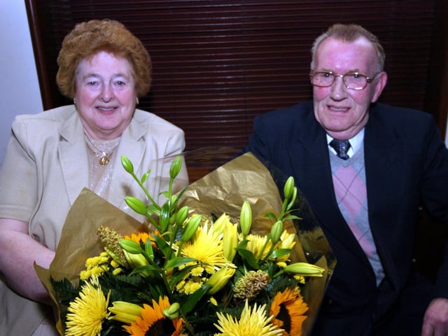 Kathleen and Willie Quigley 50th Wedding Anniversary at Pitchers 0153JML : Parties and celebrations January 2006: Kathleen and Willie Quigley.