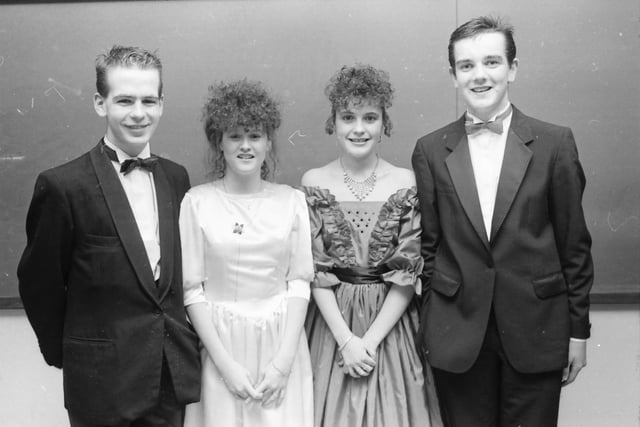 At the St. Columb's College formal, from left, Davin McColgan, Denise McLaughlin, Michelle Rankin and Damien McColgan.