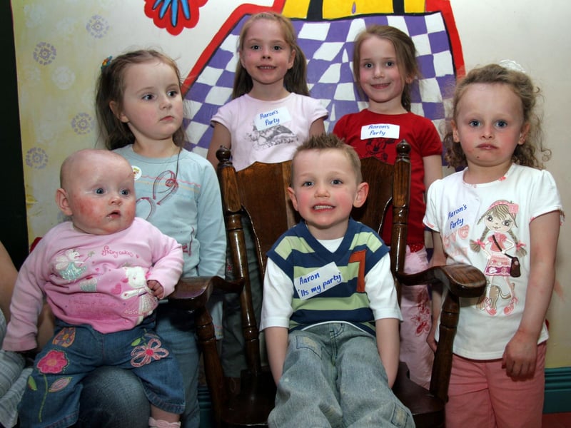 Aaron is a big hit with the girls, Eimear, Mya, Jade, Niamh and Lauren 0263JML : .