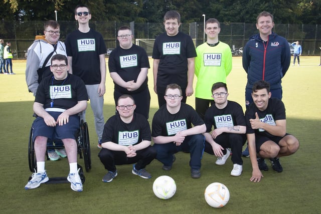 The Hub Hurricanes with Ryan McBride Foundation's Martin Doherty before the start of last week’s tournament.