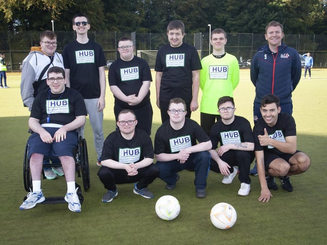 The Hub Hurricanes with Ryan McBride Foundation's Martin Doherty before the start of last week’s tournament.