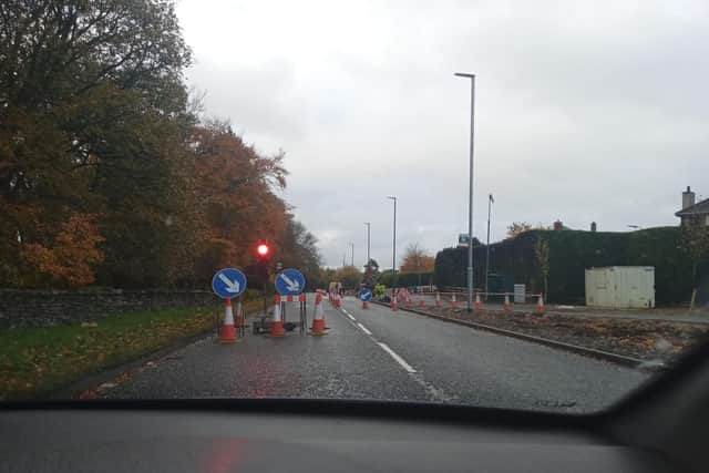 Traffic lights on the Culmore Road during the recent works.