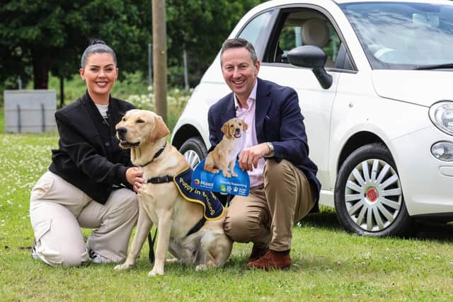 Influencer and campaign ambassador Roisin Doherty with Maxol CEO Brian Donaldson.