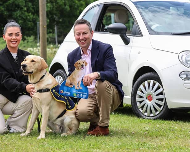 Influencer and campaign ambassador Roisin Doherty with Maxol CEO Brian Donaldson.