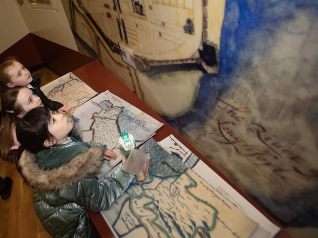 Greenhaw Primary School pupils enjoying the exhibits during a visit to the Guildhall.