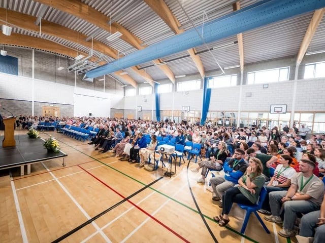 Post-primary attendees at the conference in St Columb's College.