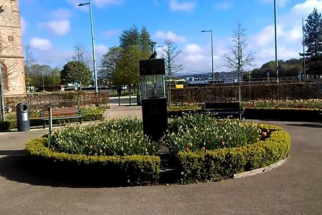 The Peace Flame in the Peace Park in the city centre.