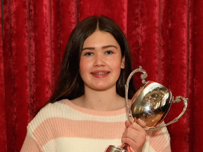 Sophie McIntyre, winner of the Nan Mullan Perpetual Cup (overall marks), and 12-15 tin whistle at Feis Doire Cholmcille. (Photo - Tom Heaney, nwpresspics) : .