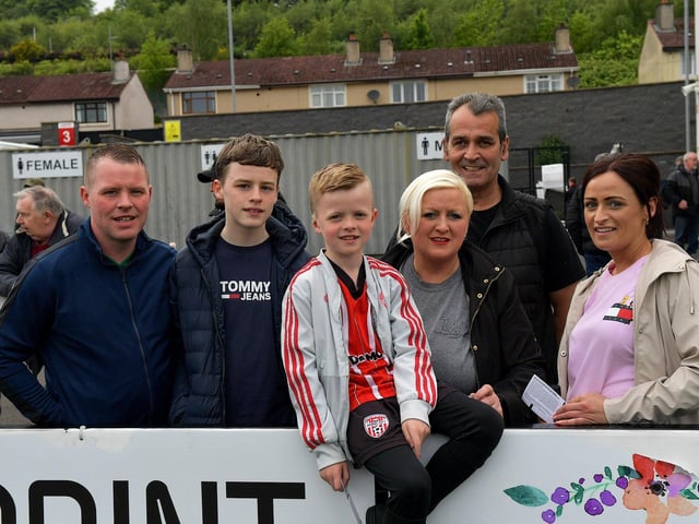 Fans in the Brandywell for Derry City’s game against UCD on Friday evening last. Photo: George Sweeney. DER2320GS – 126