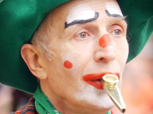 James King, gets in the St Patrick's Day Carnival in Derry City Centre which saw thousands of people take to the streets. : Pictured are people enjoying the St Patrick's Day celebrations in Derry 20 years ago on March 17, 2005.