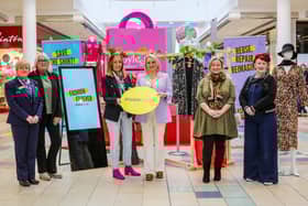 Josie Foy, Customer Service, Foyleside Shopping Centre; Caroline Green, Centre Administrator at Foyleside Shopping Centre; Jacqueline McMonagle, Foyle Hospice Shops Area Manager; Sandra Duffy, Mayor of Derry City & Strabane District Council; Deirdre Williams, Business Development Manager at the Fashion & Textile Design Centre Elaine Duffy, Proprietor Vintage Star