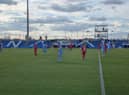 Derry City players pictured playing against FC Swift Hesperange of Luxembourg at the Pinatar Arena, Spain.