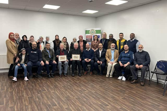 Bishop Donal McKeown and Reverend David Latimer were welcomed to the North West Islamic Centre.