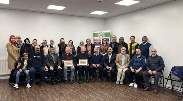 Bishop Donal McKeown and Reverend David Latimer were welcomed to the North West Islamic Centre.