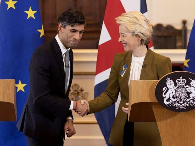 Rishi Sunak with Ursula von der Leyen on Monday.