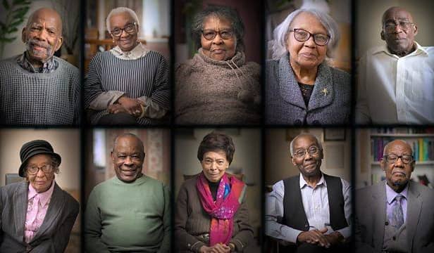 Alford Gardner, Carmen Munroe, Edna Henry, Gilda Oliver, Delisser Bernard Bottom Row (L-R) Jessie Stephens, Laceta Reid, Linda Haye, Professor Sir Geoff Palmer and ‘Big’ John Richards
