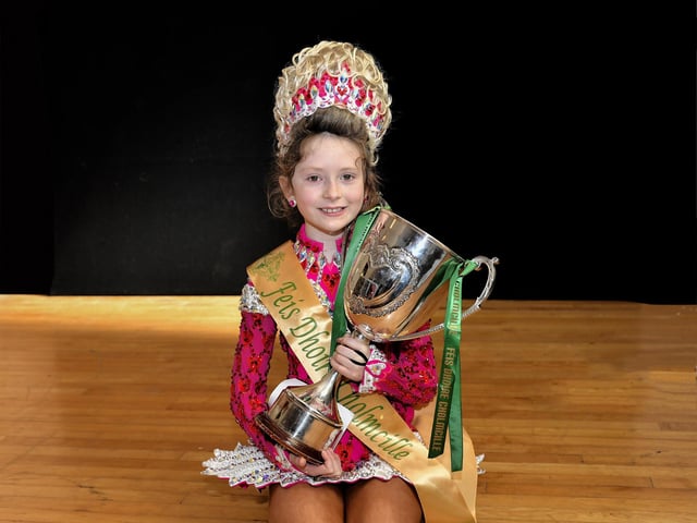 Emma Rose Browne winner of the U8 Dancing Championships at Feis Dhoire Cholmcille. Photo: George Sweeney
