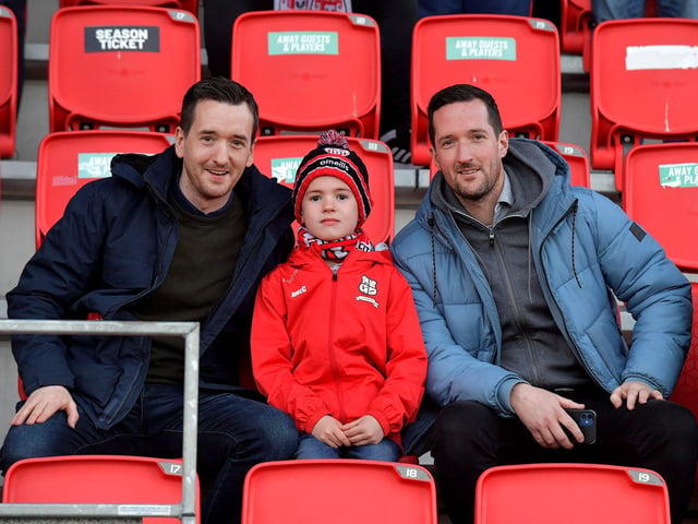 Fans at the Brandywell, on Friday evening, for Derry City’s game against Drogheda United. Photo: George Sweeney.  DER2314GS – 34