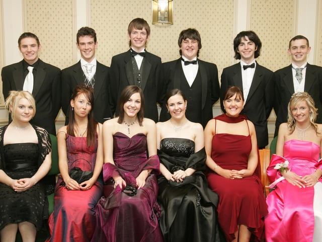 Front, from left, are Niamh Melby, Brenda Charlesworth, Nicole O'Doherty, Ellen Diver, Mary Duffy and Roisin McLaughlin. Back, from left, are Joseph Walsh, Niall McGeown, Mark Breslin, Christopher McGowan, Martin Houston and Daniel Hasson. (1511C15)