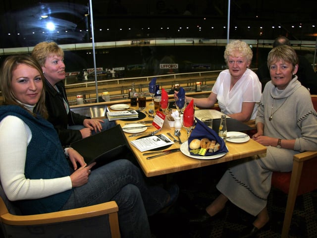 joanne, Ellen, Geraldine and Mary enjoy a ladies night out at the Lifford Stadium 0053JML : Parties and nights out in Derry and Donegal in February 2006.