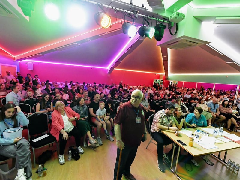 A section of the large attendance at Studio 2 for the Fleadh Mhór Dhoíre Céili Bands competition. Photo: George Sweeney