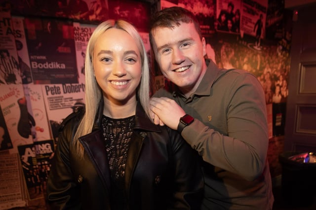 Derry Rath Mor Warriors kickboxer Conal McBrearty pictured with his girlfriend Alicia Kelly at Monday's film premiere.