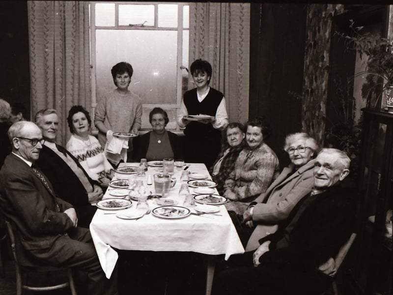 Local people at the Culdaff Senior Citizens Christmas party at McGrory's in 1983.