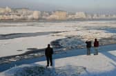 Local people gathered at Prehen Boathouse to view the frozen River Foyle in 2010.