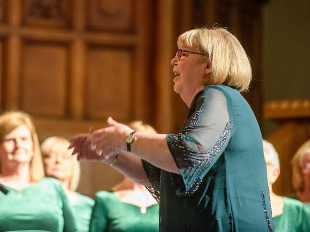 The Mayor Councillor Sandra Duffy hosted an evening to mark International Womens Day in the Guildhall which included a performance by Colmcille Ladies Choir, an address by Mary Keogh andMartin McKeown a comical speech by Charmaine O’Donnell compered by Jeananne Craig. Picture Martin McKeown. 08.03.2