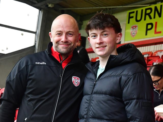 All smiles before kick-off at the Ryan McBride Brandywell Stadium on Friday night.