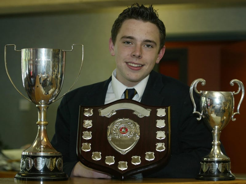Ciaran Kelly of the Cullen School of Music, winner of the light operatic solo, sacred song 15 - 18 yrs and piano over 16 yrs at Moville Feis.  Ciaran was also presented with the Feis bursary for the most promising voice.  (1605JB27)