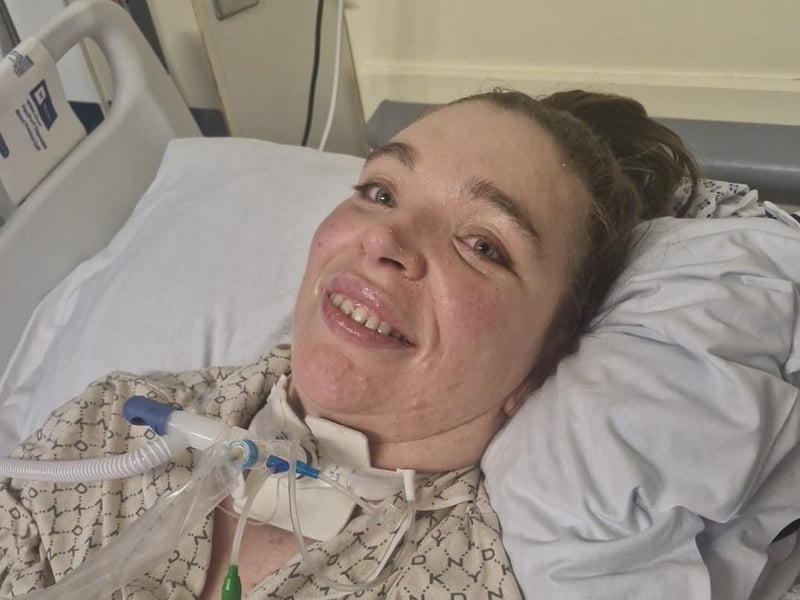 Christine in hospital in Dublin.