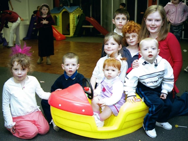9th birthday girl Rebekah Deery pictured with her party guests Courtney McCallion, Hayley and Kyle McGuinness, Nathan and Rachel McCallion, Casie Rodgers and Dillon McCallion. 191202HG6