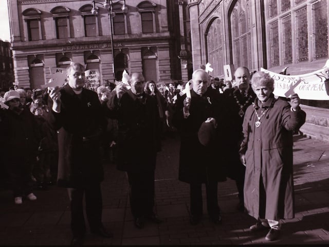 Peace Rally held at the Guildhall Square back in 1996.