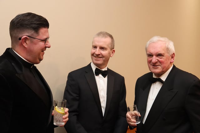 Reverend Micheal McGavigan,  Finbar Madden, College Principal, and Bertie Ahern, Guest Speaker