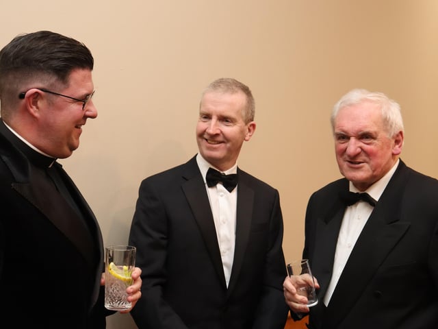 Reverend Micheal McGavigan, Finbar Madden, College Principal, and Bertie Ahern, Guest Speaker