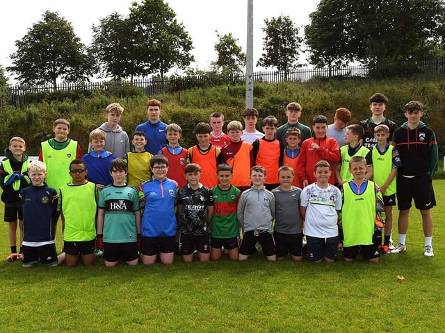 Young People who took part in the Doire Trasna Kellogs Cúl Camp. Photo: George Sweeney