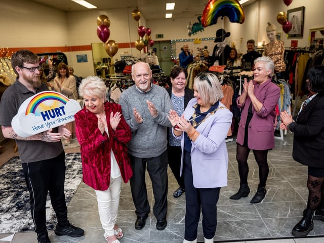 Mayor of Derry City and Strabane District, Councillor Sandra Duffy, opening The Quirky Corner in Quayside, which will help generate valuable funds for HURT services