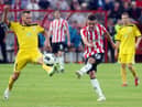 Derry City's Mark Timlin fires a shot at goal before Shakhtyor Soligorsk's Illia Galiuza could challenge during their Europa League encounter. Picture by Lorcan Doherty/Presseye.com
