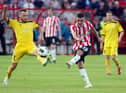 Derry City's Mark Timlin fires a shot at goal before Shakhtyor Soligorsk's Illia Galiuza could challenge during their Europa League encounter. Picture by Lorcan Doherty/Presseye.com