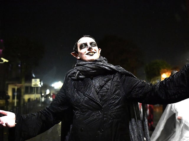 Spooky character at the 2025 Halloween festivities in Derry’s city centre. Photo: George Sweeney