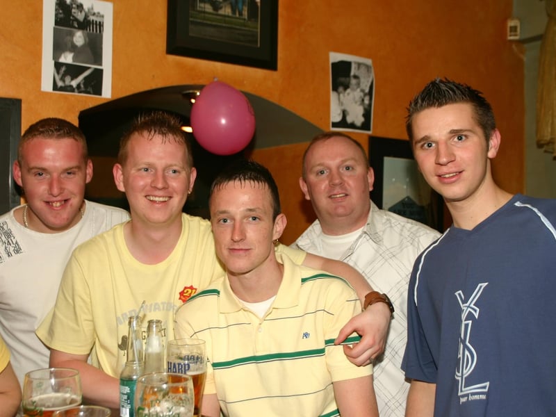 Sean Harris with friends Willie Sean Paul Keith and Mark 7018dd : Parties in Derry in July 2005.